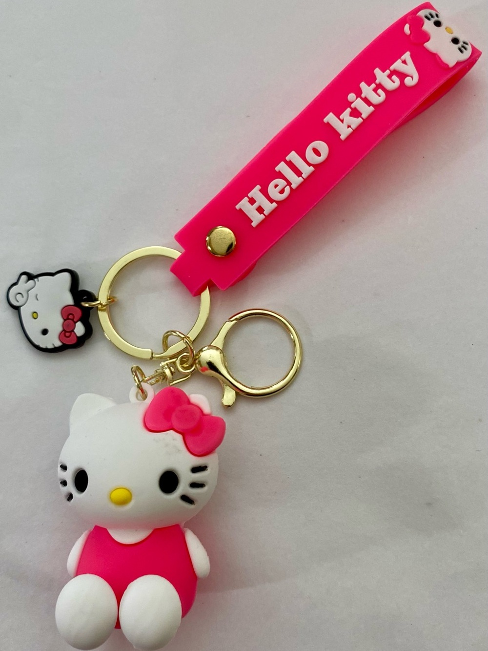 Hello Kitty Hot Pink Silicone Keychain Bag Charm